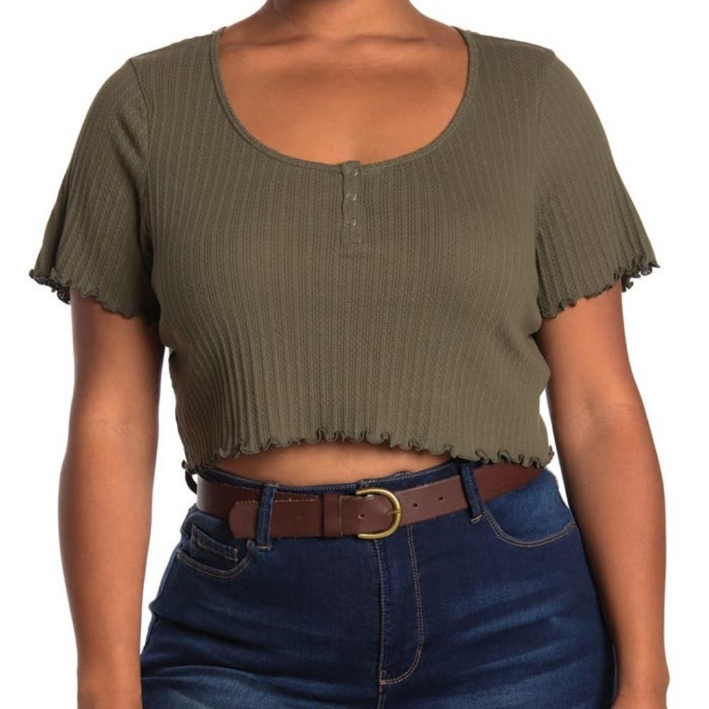 NWT BP 2X Olive Green Crop Top